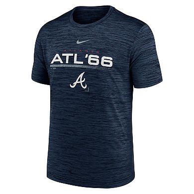 Men's Nike Navy Atlanta Braves Wordmark Velocity Performance T-Shirt