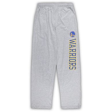 Men's Concepts Sport Royal/Heather Gray Golden State Warriors Big & Tall T-Shirt and Pajama Pants Sleep Set