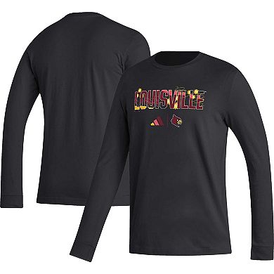 Men's adidas Black Louisville Cardinals Honoring Black Excellence Long Sleeve T-Shirt
