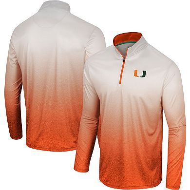 Men's Colosseum Orange/White Miami Hurricanes Laws of Physics Quarter-Zip Windshirt