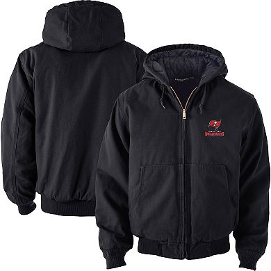 Men's Dunbrooke Black Tampa Bay Buccaneers Big & Tall Dakota Canvas Hoodie Full-Zip Jacket