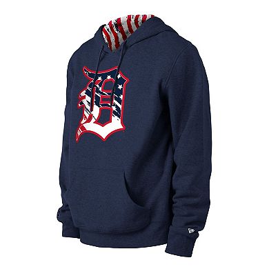 Men's New Era Navy Detroit Tigers 4th of July Stars & Stripes Pullover Hoodie