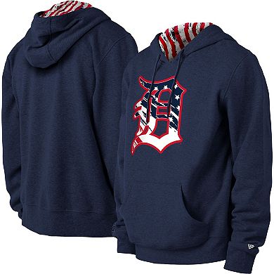 Men's New Era Navy Detroit Tigers 4th of July Stars & Stripes Pullover Hoodie