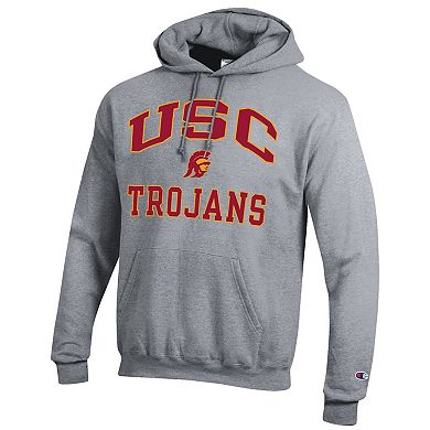 Men's Champion Heather Gray USC Trojans High Motor Pullover Hoodie