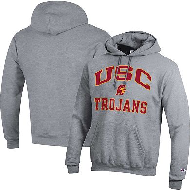 Men's Champion Heather Gray USC Trojans High Motor Pullover Hoodie