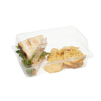 Clear Disposable Food Containers with Lids, Plastic Take Out Boxes (9x6x4 In, 50 Pack)