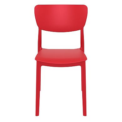 33" Red Solid Stackable Patio Dining Chair