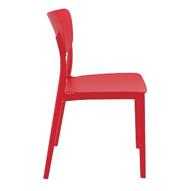 33" Red Solid Stackable Patio Dining Chair