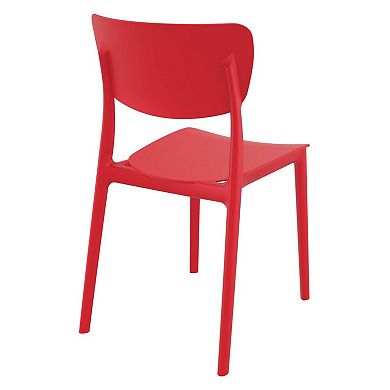 33" Red Solid Stackable Patio Dining Chair