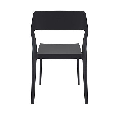 32.75" Black Solid Patio Dining Chair