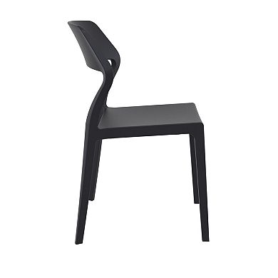 32.75" Black Solid Patio Dining Chair