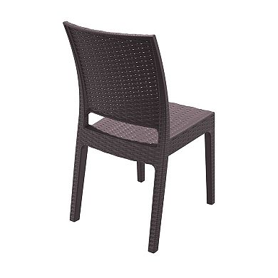 34" Brown Patio Wickerlook Stackable Dining Chair