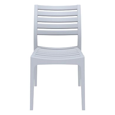 33" Silver Stackable Outdoor Patio Dining Chair