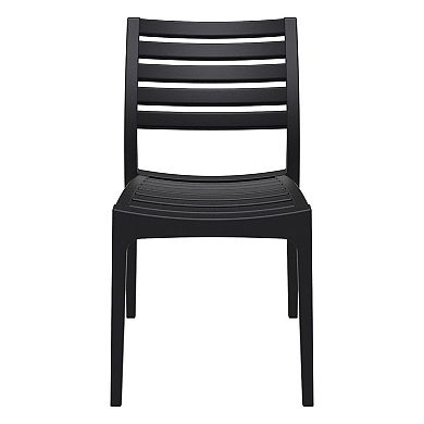 33" Black Outdoor Patio Stackable Dining Chair