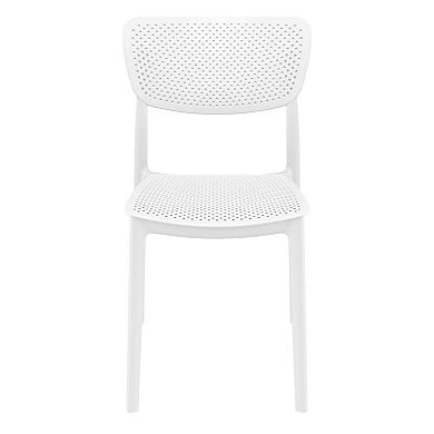 33" White Stackable Patio Dining Chair