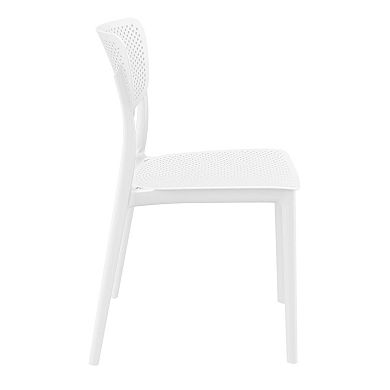 33" White Stackable Patio Dining Chair