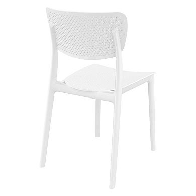 33" White Stackable Patio Dining Chair