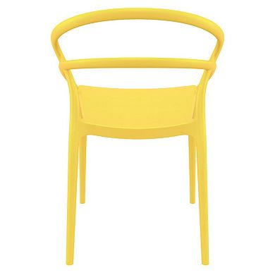 32.25" Yellow Outdoor Patio Round Dining Chair