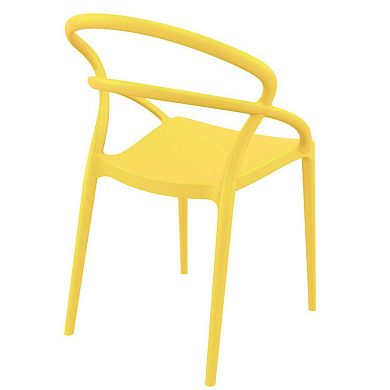 32.25" Yellow Outdoor Patio Round Dining Chair