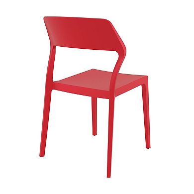 32.75" Red Solid Patio Dining Chair