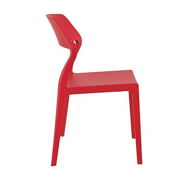 32.75" Red Solid Patio Dining Chair