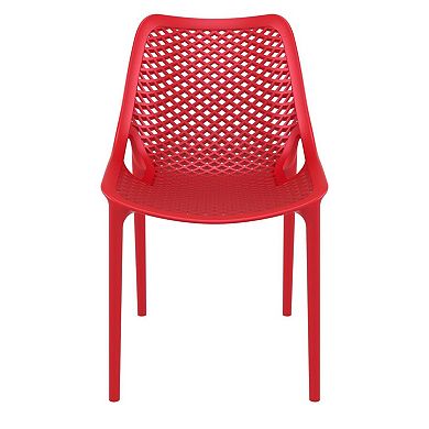 32.25" Red Stackable Outdoor Patio Dining Chair