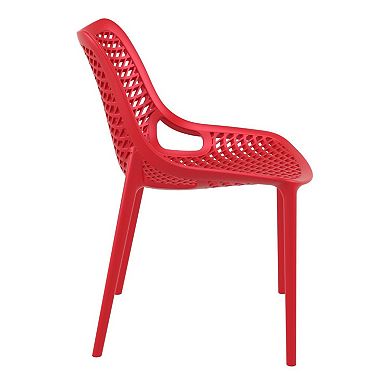 32.25" Red Stackable Outdoor Patio Dining Chair