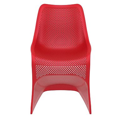 33.5" Red Outdoor Patio Dining Chair