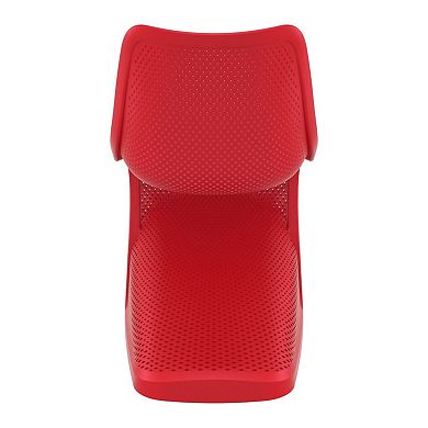 33.5" Red Outdoor Patio Dining Chair