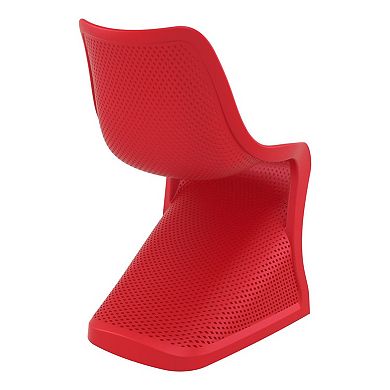 33.5" Red Outdoor Patio Dining Chair