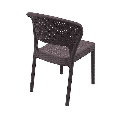 32" Brown Patio Wickerlook Stackable Dining Chair