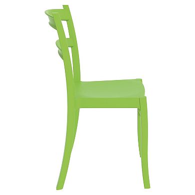 33.5" Green Solid Patio Dining Armless Chair