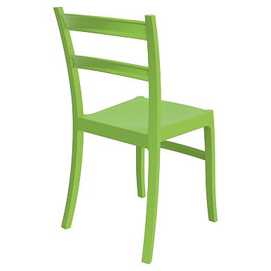 33.5" Green Solid Patio Dining Armless Chair