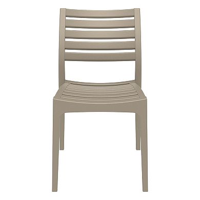 33" Taupe Brown Stackable Outdoor Patio Dining Chair
