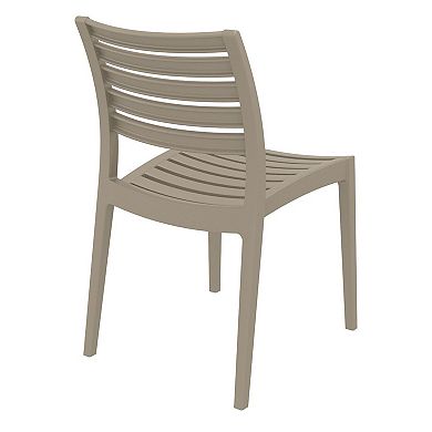 33" Taupe Brown Stackable Outdoor Patio Dining Chair