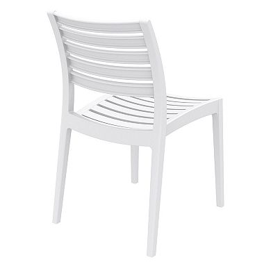 33" White Stackable Outdoor Patio Dining Chair