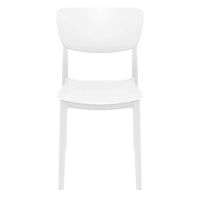 33" White Solid Stackable Patio Dining Chair