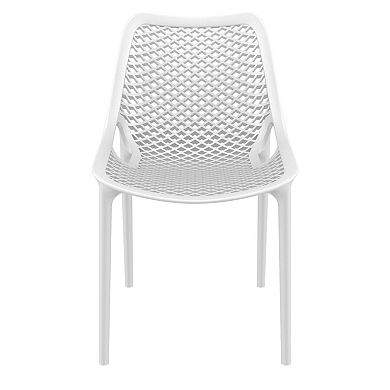 32.25" White Stackable Outdoor Patio Dining Chair