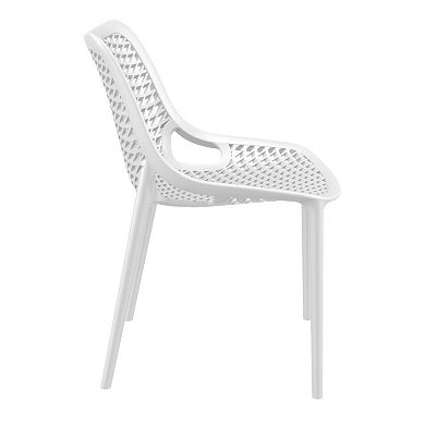 32.25" White Stackable Outdoor Patio Dining Chair