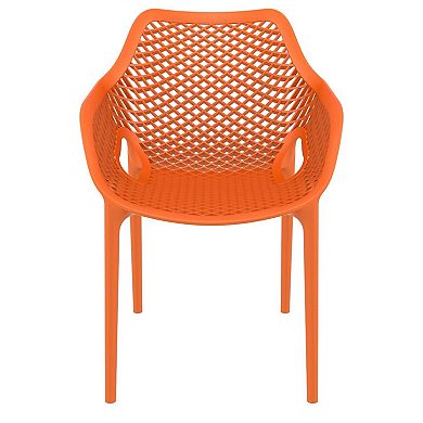 32.25" Orange Outdoor Patio Dining Arm Chair - Extra Large