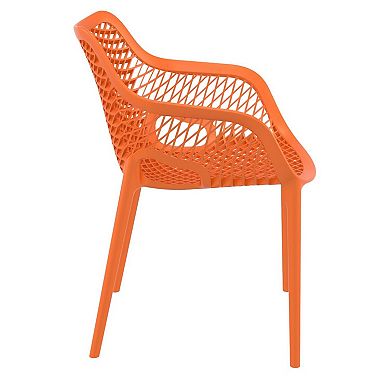 32.25" Orange Outdoor Patio Dining Arm Chair - Extra Large