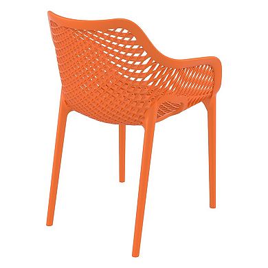 32.25" Orange Outdoor Patio Dining Arm Chair - Extra Large