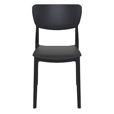 33" Black Solid Stackable Patio Dining Chair