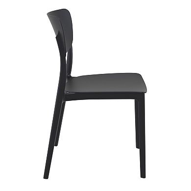 33" Black Solid Stackable Patio Dining Chair