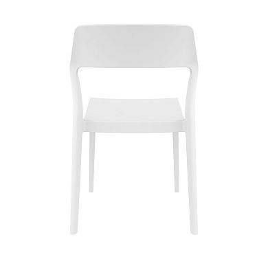 32.75" White Solid Patio Dining Chair