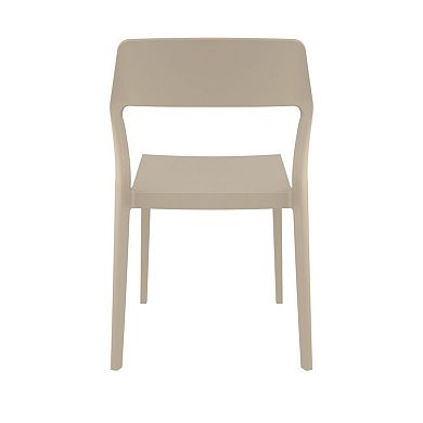 32.75" Taupe Brown Solid Patio Dining Chair