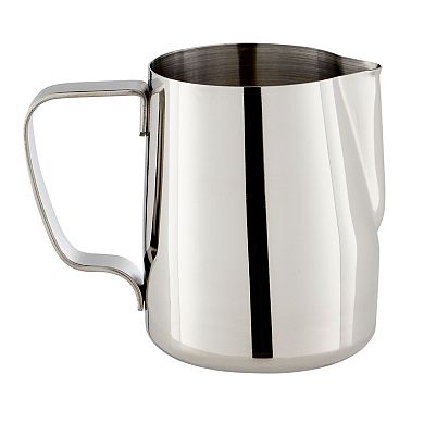 12 oz Milk Frothing Pitcher with Spoon, Stainless Steel Froth Cup for Latte Art, Espresso, Barista, Coffee Shop