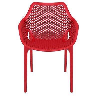 32.25" Red Outdoor Patio Dining Arm Chair - Extra Large