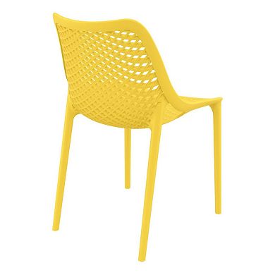 32.25" Yellow Stackable Outdoor Patio Dining Chair