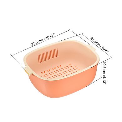 Kitchen Colander Set with Handle, Plastic Washing Bowl and Food Strainer